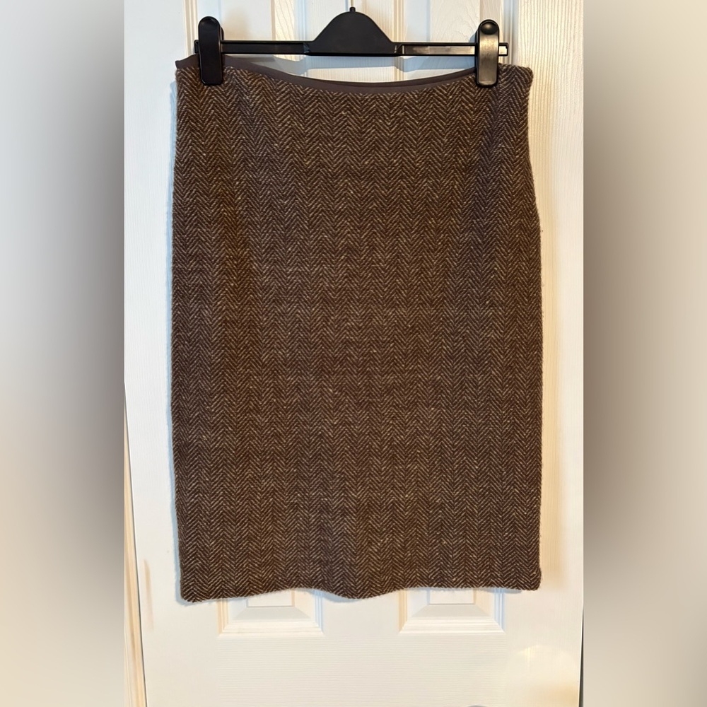 NWT RALPH LAUREN Cashmere Tweed Midi Skirt, Size L, $55